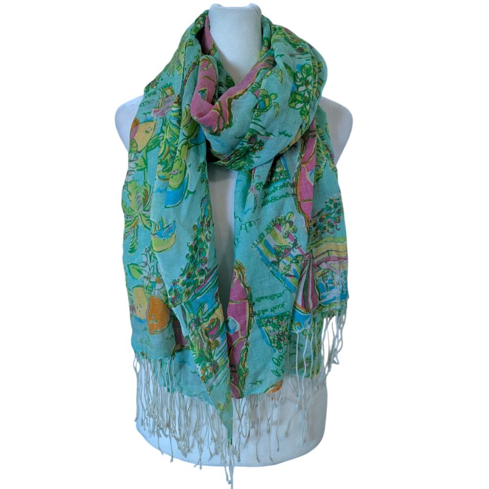 Lilly Pulizter Silk Cashmere Murfee Scarf States - Florida